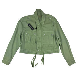 Blanknyc Cotton Twill Utility Jacket Green Size S